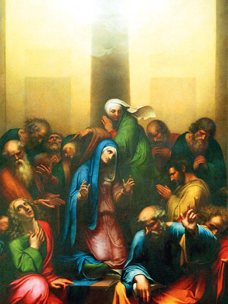 „Die Ausgießung des Heiligen Geistes“ – Gemälde von Carl Begas d. Ä. in der Tauf- und Traukapelle im Berliner Dom aus dem Jahr 1820.