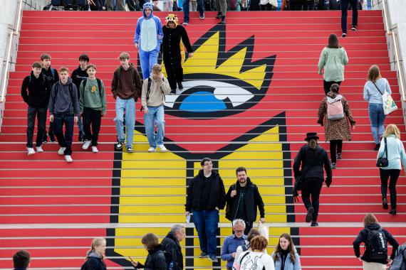 Treppe mit Logo der Leipziger Buchmesse