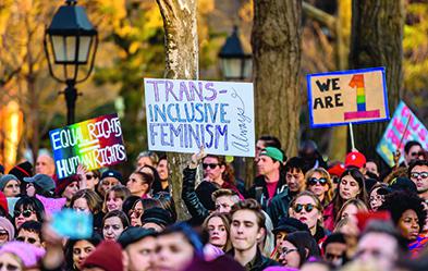 Demonstration am Frauentag 2017 in New York. Foto: dpa/ Erik Mcgregor