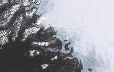 Neue Satellitenbilder belegen: Die Gletscher in Grönland schmelzen stärker als bisher. Foto: Landsat-8 Satellite‘s Operational Land Imager/USGS/ESA/dpa