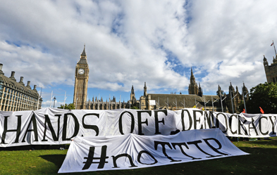 Im vergangenen Jahr: Proteste gegen ttip in London. Fotos: dpa