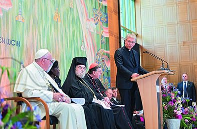 Papst Franziskus beim Weltkirchenrat (ÖRK) in Genf. Foto: epd