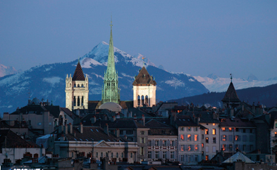 Die Genfer Kathedrale St. Peter, Wirkungsort Johannes Calvins. Foto: dpa/ Keystone Stephan Torre