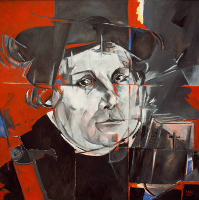 &quot;Luther, neokubistisch&quot;. Gemälde von Matthias Koeppel, 2012. Foto: akg-images