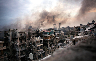 Aleppo am 2. Oktober nach der Bombardierung durch Regierungstruppen. Foto: dpa/Maysun